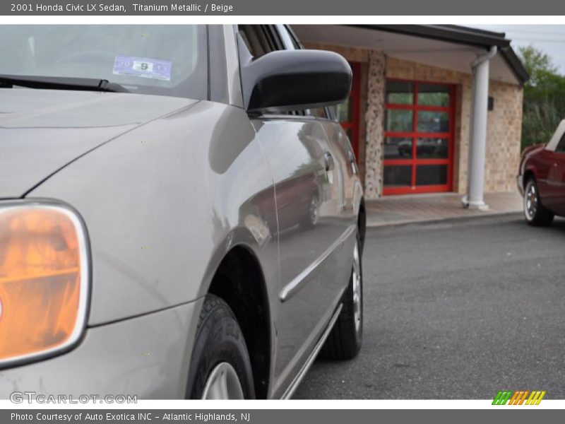 Titanium Metallic / Beige 2001 Honda Civic LX Sedan