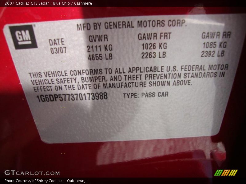 Blue Chip / Cashmere 2007 Cadillac CTS Sedan
