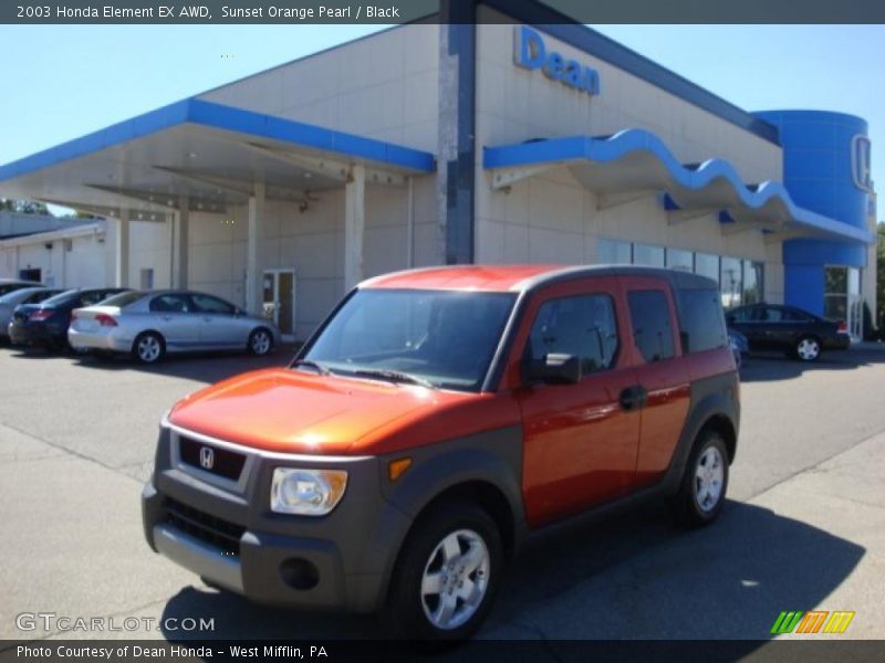 Sunset Orange Pearl / Black 2003 Honda Element EX AWD
