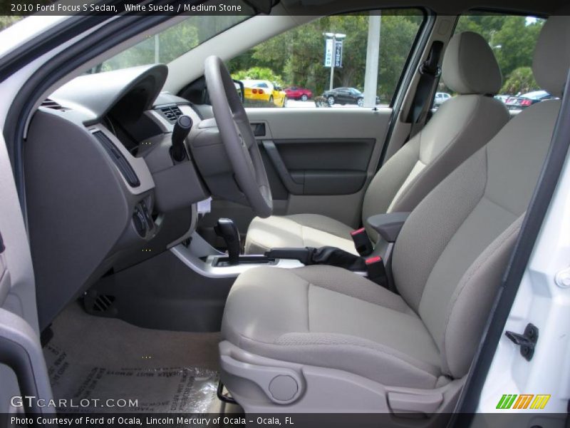 White Suede / Medium Stone 2010 Ford Focus S Sedan