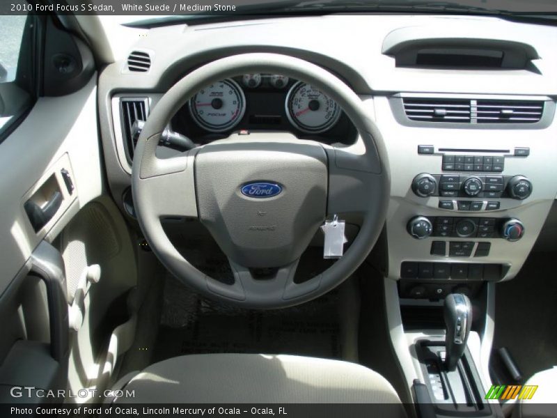 White Suede / Medium Stone 2010 Ford Focus S Sedan