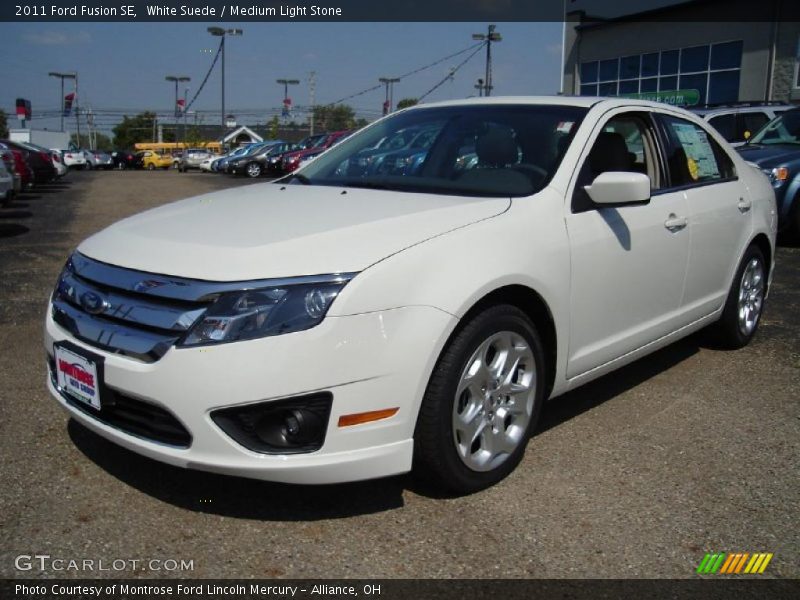 White Suede / Medium Light Stone 2011 Ford Fusion SE