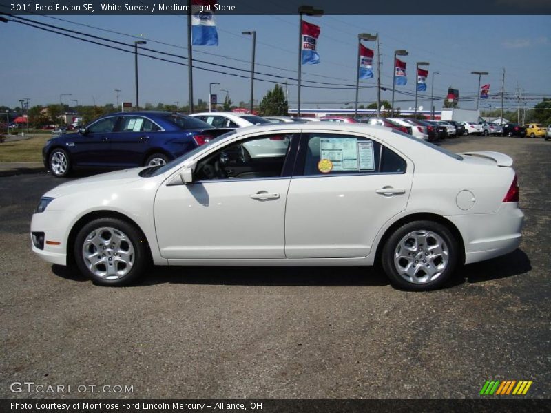 White Suede / Medium Light Stone 2011 Ford Fusion SE
