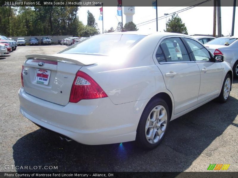 White Suede / Medium Light Stone 2011 Ford Fusion SE