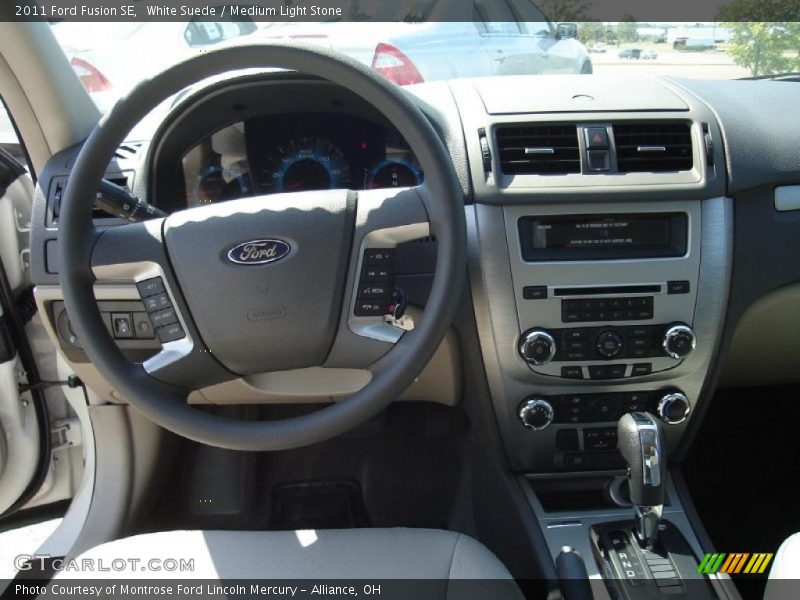 White Suede / Medium Light Stone 2011 Ford Fusion SE