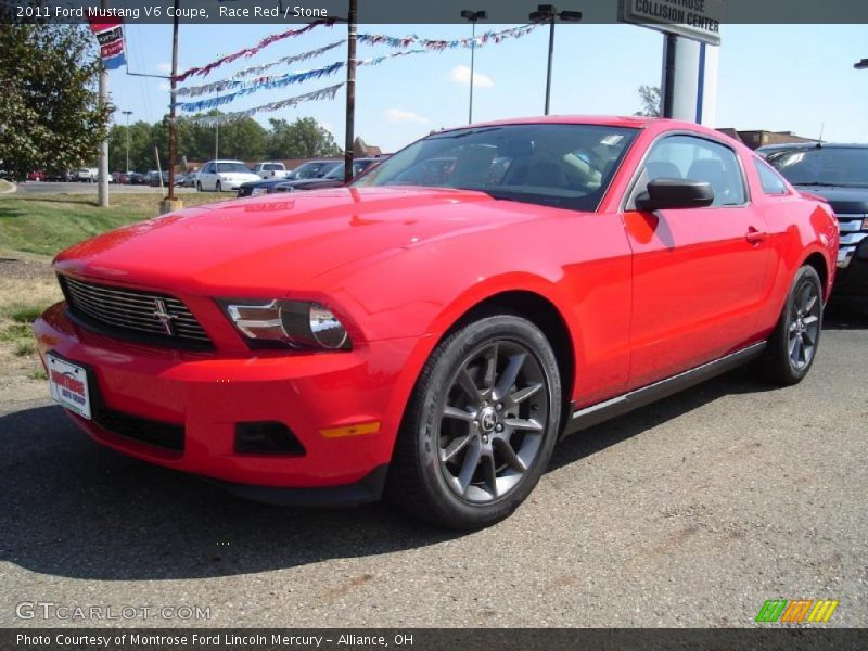 Race Red / Stone 2011 Ford Mustang V6 Coupe