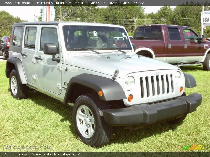 Bright Silver Metallic / Dark Slate Gray/Medium Slate Gray 2009 Jeep Wrangler Unlimited X