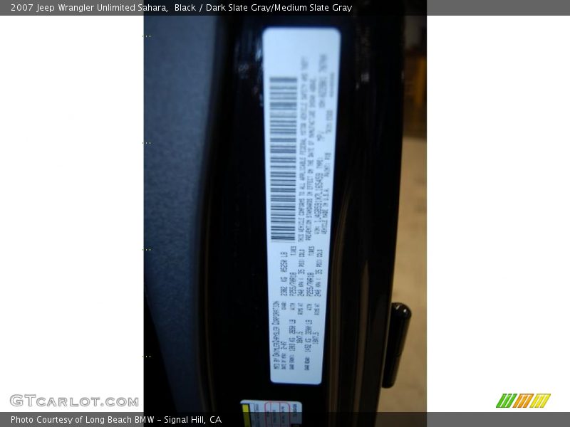 Black / Dark Slate Gray/Medium Slate Gray 2007 Jeep Wrangler Unlimited Sahara