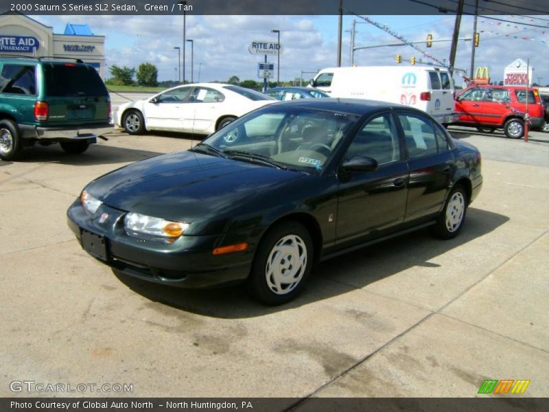 Green / Tan 2000 Saturn S Series SL2 Sedan