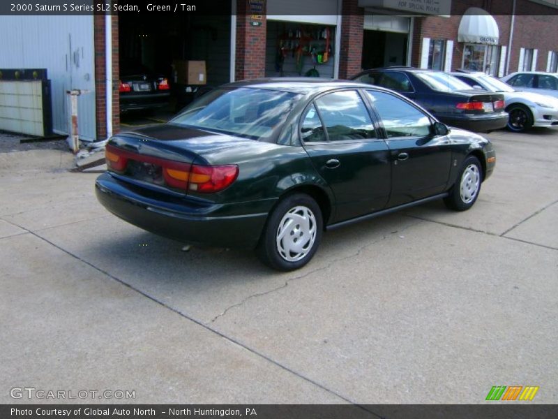 Green / Tan 2000 Saturn S Series SL2 Sedan