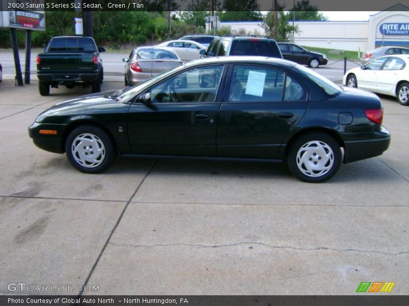 Green / Tan 2000 Saturn S Series SL2 Sedan