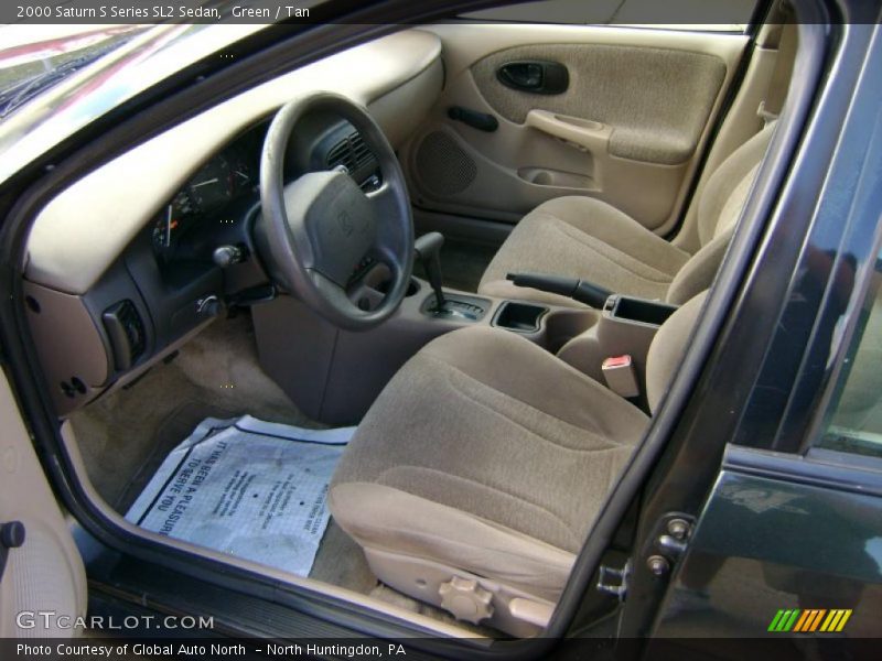 Green / Tan 2000 Saturn S Series SL2 Sedan