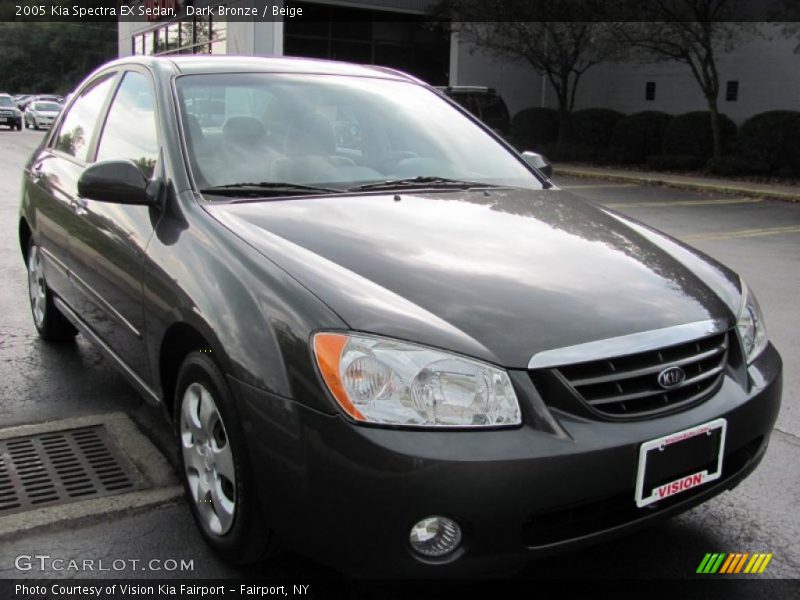 Dark Bronze / Beige 2005 Kia Spectra EX Sedan