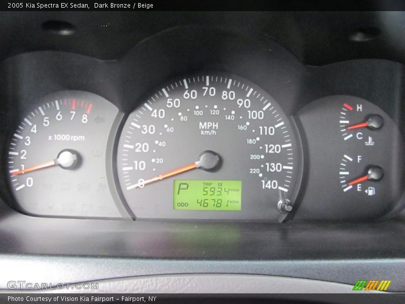 Dark Bronze / Beige 2005 Kia Spectra EX Sedan