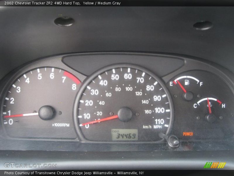 Yellow / Medium Gray 2002 Chevrolet Tracker ZR2 4WD Hard Top