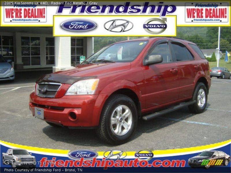 Radiant Red Metallic / Gray 2005 Kia Sorento LX 4WD