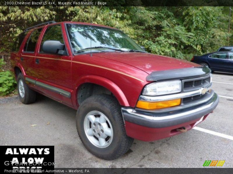 Majestic Red Metallic / Beige 2000 Chevrolet Blazer LS 4x4
