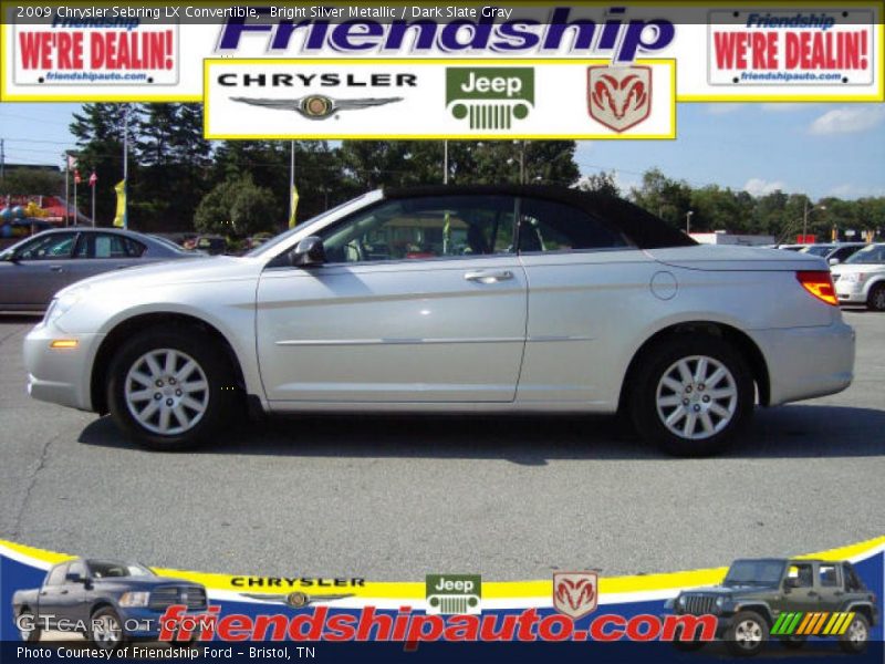 Bright Silver Metallic / Dark Slate Gray 2009 Chrysler Sebring LX Convertible