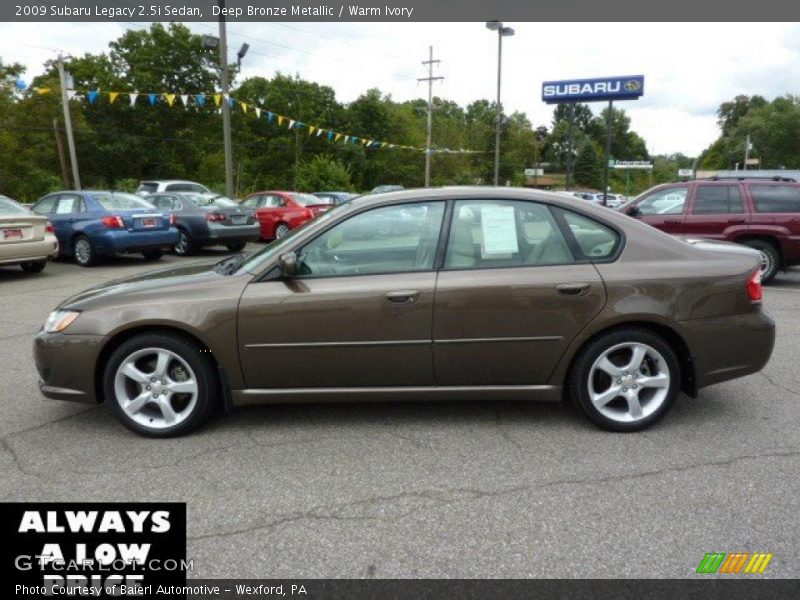 Deep Bronze Metallic / Warm Ivory 2009 Subaru Legacy 2.5i Sedan
