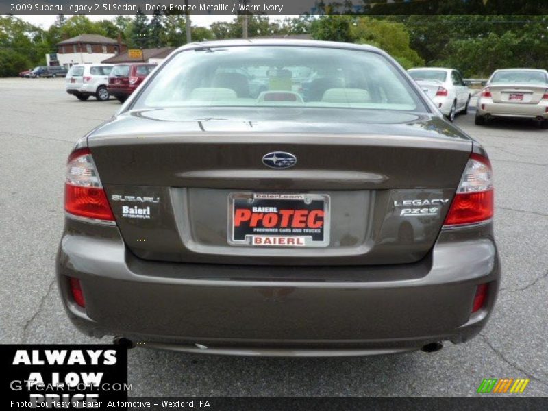 Deep Bronze Metallic / Warm Ivory 2009 Subaru Legacy 2.5i Sedan