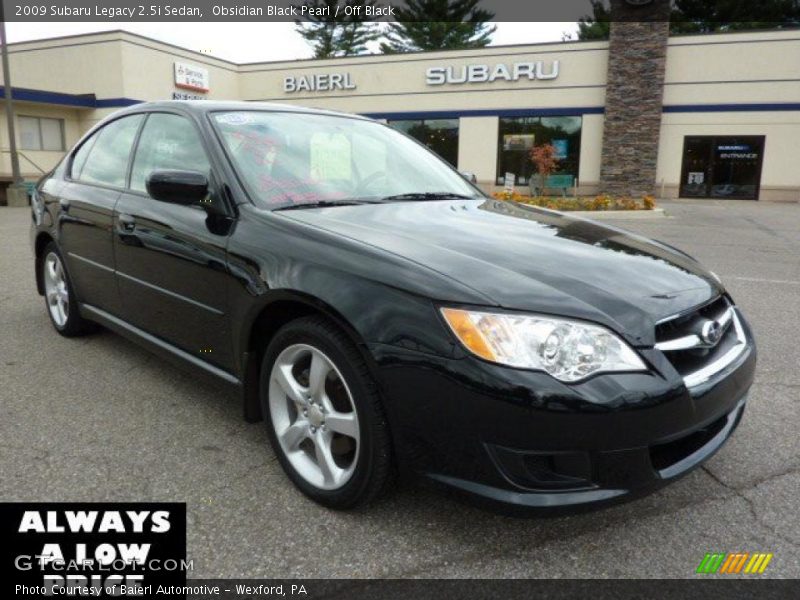 Obsidian Black Pearl / Off Black 2009 Subaru Legacy 2.5i Sedan