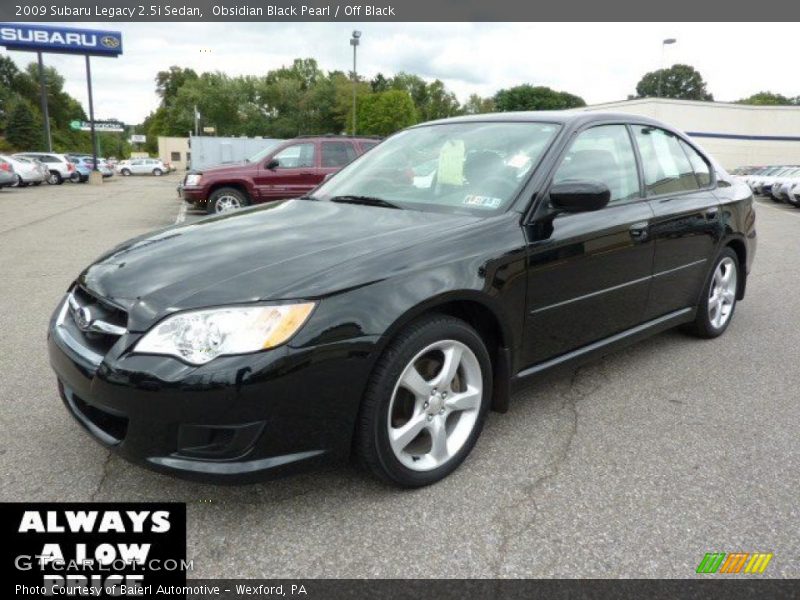 Obsidian Black Pearl / Off Black 2009 Subaru Legacy 2.5i Sedan