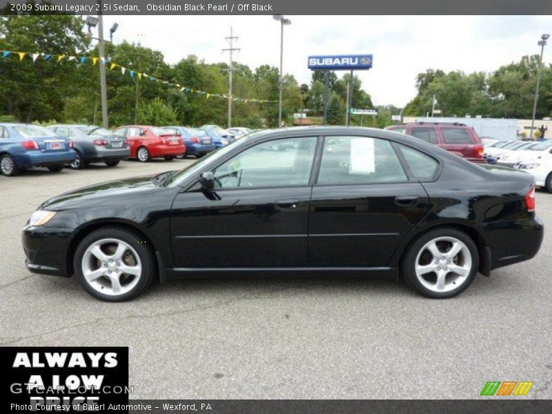 Obsidian Black Pearl / Off Black 2009 Subaru Legacy 2.5i Sedan