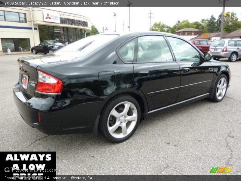 Obsidian Black Pearl / Off Black 2009 Subaru Legacy 2.5i Sedan