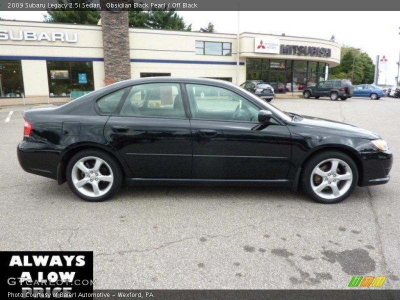 Obsidian Black Pearl / Off Black 2009 Subaru Legacy 2.5i Sedan