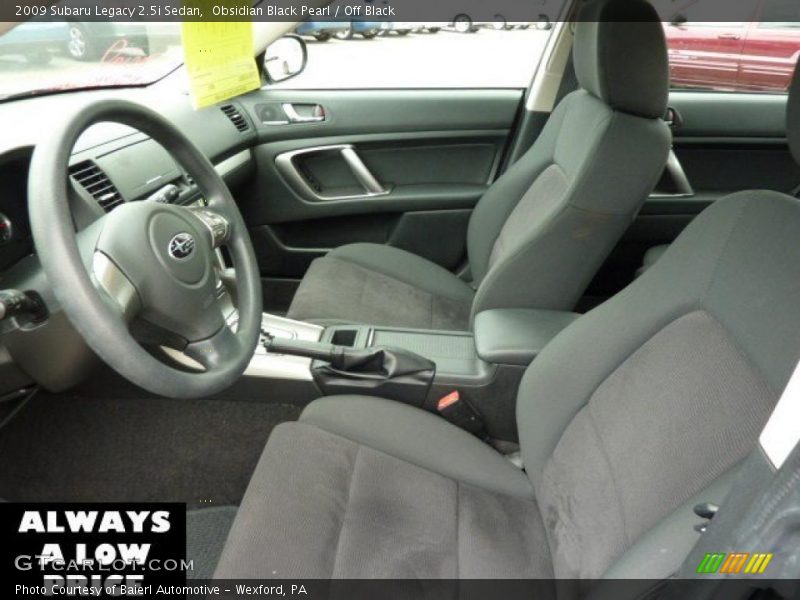 Obsidian Black Pearl / Off Black 2009 Subaru Legacy 2.5i Sedan