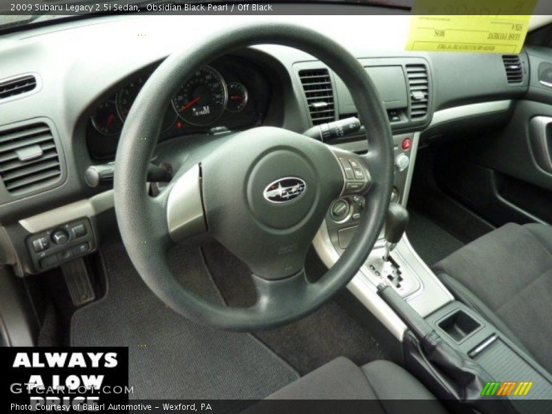 Obsidian Black Pearl / Off Black 2009 Subaru Legacy 2.5i Sedan