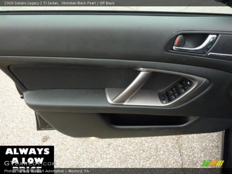 Obsidian Black Pearl / Off Black 2009 Subaru Legacy 2.5i Sedan