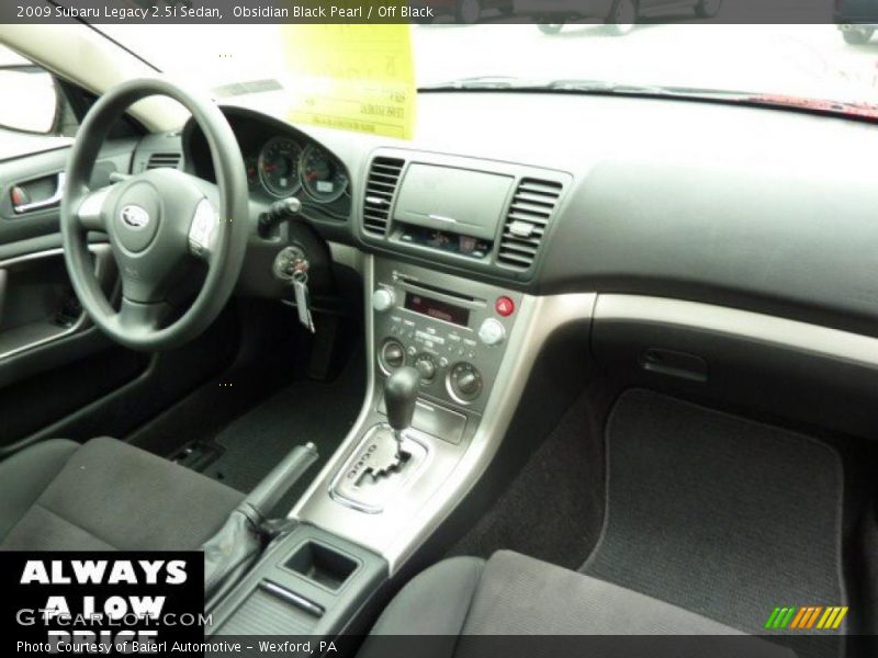 Obsidian Black Pearl / Off Black 2009 Subaru Legacy 2.5i Sedan