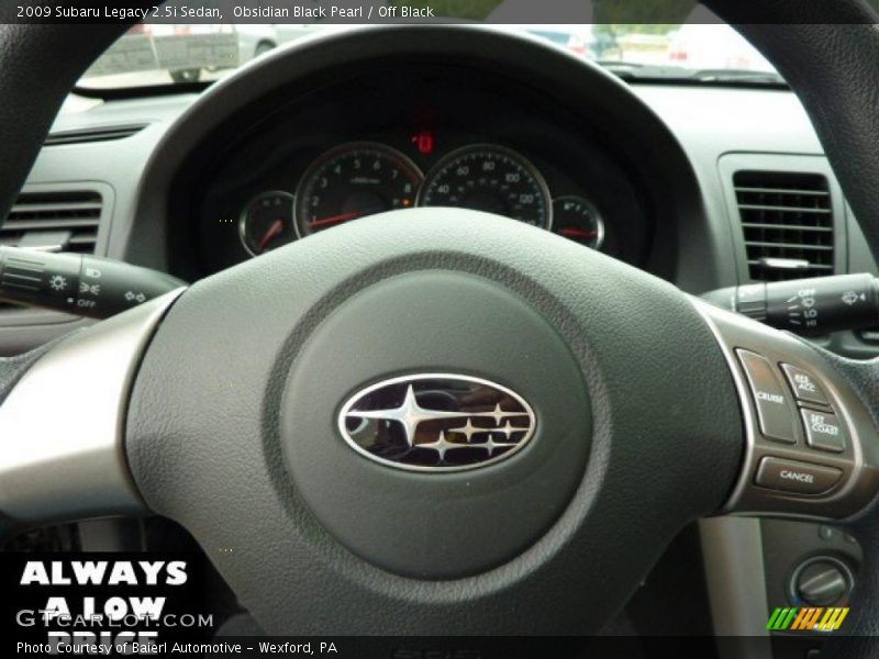 Obsidian Black Pearl / Off Black 2009 Subaru Legacy 2.5i Sedan