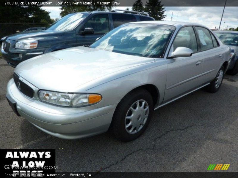 Sterling Silver Metallic / Medium Gray 2003 Buick Century Custom