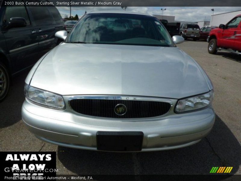 Sterling Silver Metallic / Medium Gray 2003 Buick Century Custom