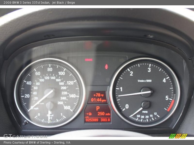 Jet Black / Beige 2009 BMW 3 Series 335d Sedan