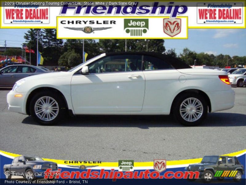 Stone White / Dark Slate Gray 2009 Chrysler Sebring Touring Convertible