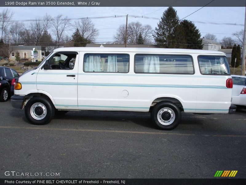 White / Gray 1998 Dodge Ram Van 3500 Extended