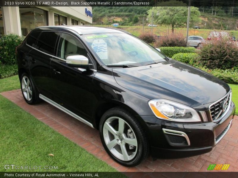 Black Sapphire Metallic / Sandstone/Espresso 2010 Volvo XC60 T6 AWD R-Design