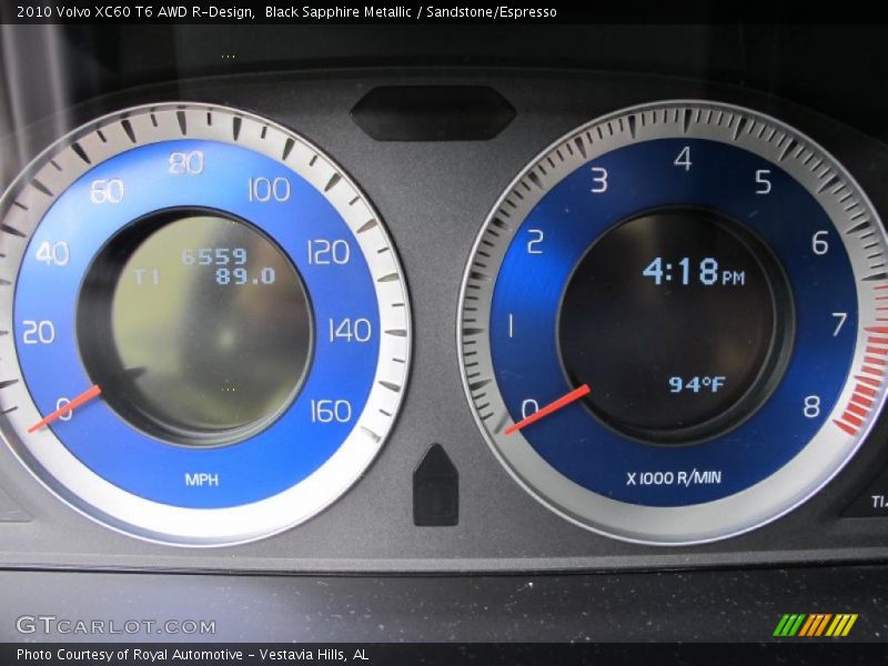 Black Sapphire Metallic / Sandstone/Espresso 2010 Volvo XC60 T6 AWD R-Design