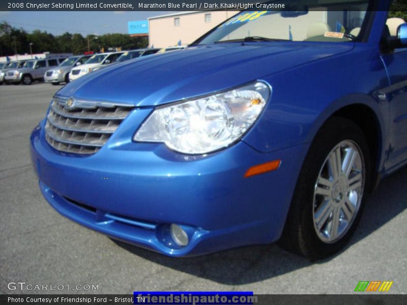 Marathon Blue Pearl / Dark Khaki/Light Graystone 2008 Chrysler Sebring Limited Convertible