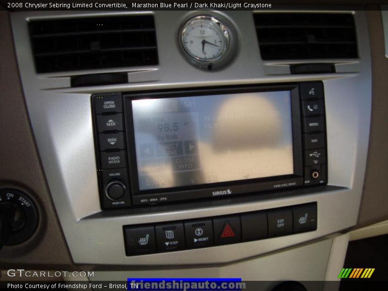 Marathon Blue Pearl / Dark Khaki/Light Graystone 2008 Chrysler Sebring Limited Convertible
