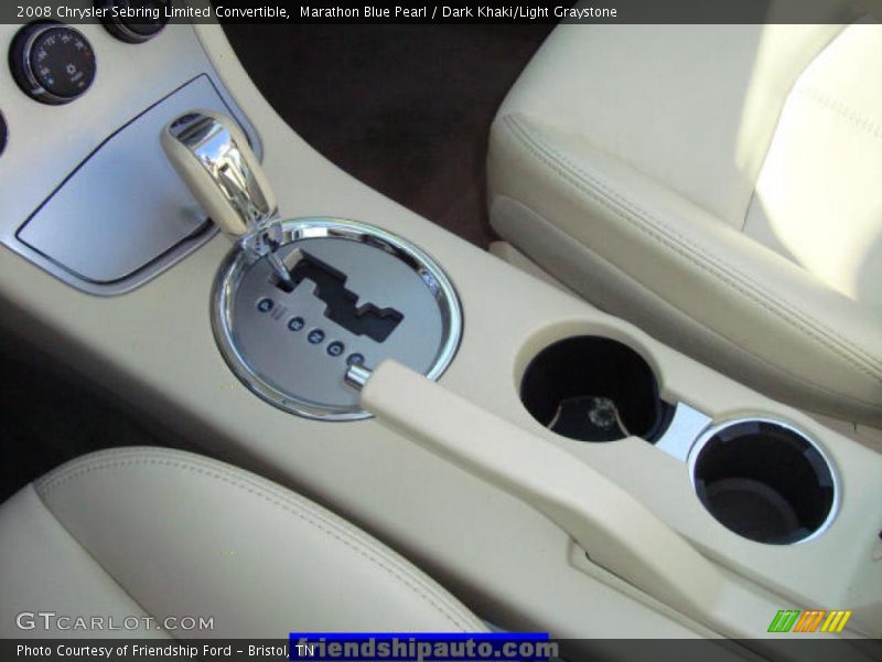 Marathon Blue Pearl / Dark Khaki/Light Graystone 2008 Chrysler Sebring Limited Convertible