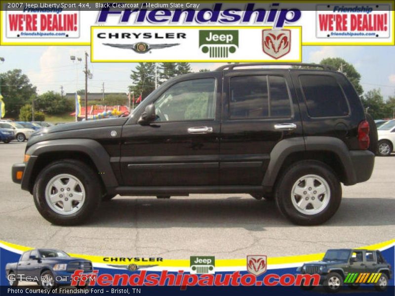 Black Clearcoat / Medium Slate Gray 2007 Jeep Liberty Sport 4x4