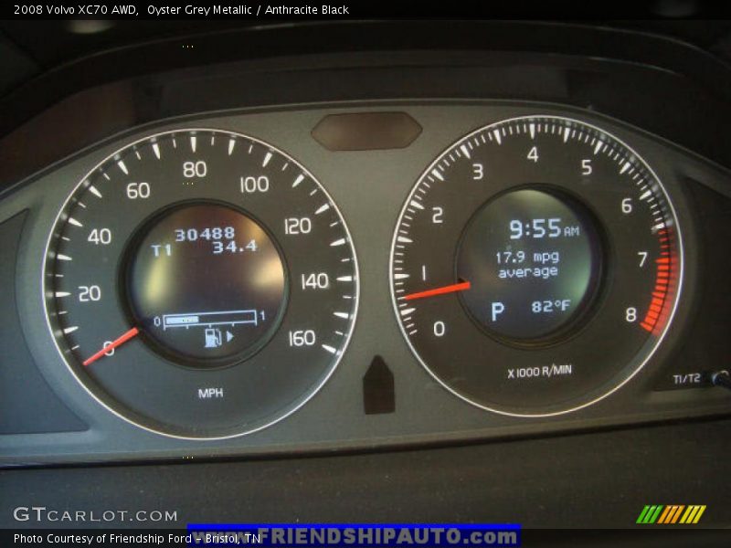 Oyster Grey Metallic / Anthracite Black 2008 Volvo XC70 AWD