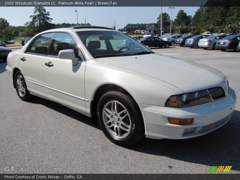 Platinum White Pearl / Brown/Tan 2002 Mitsubishi Diamante LS