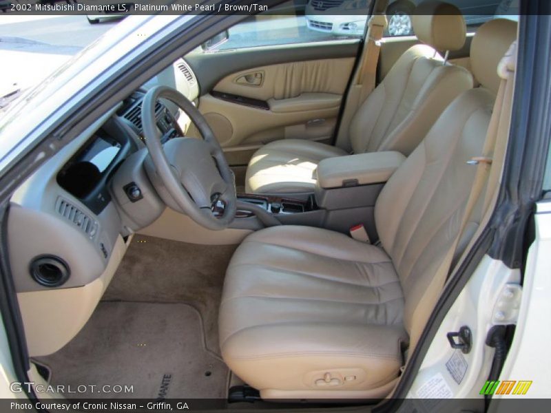 Platinum White Pearl / Brown/Tan 2002 Mitsubishi Diamante LS