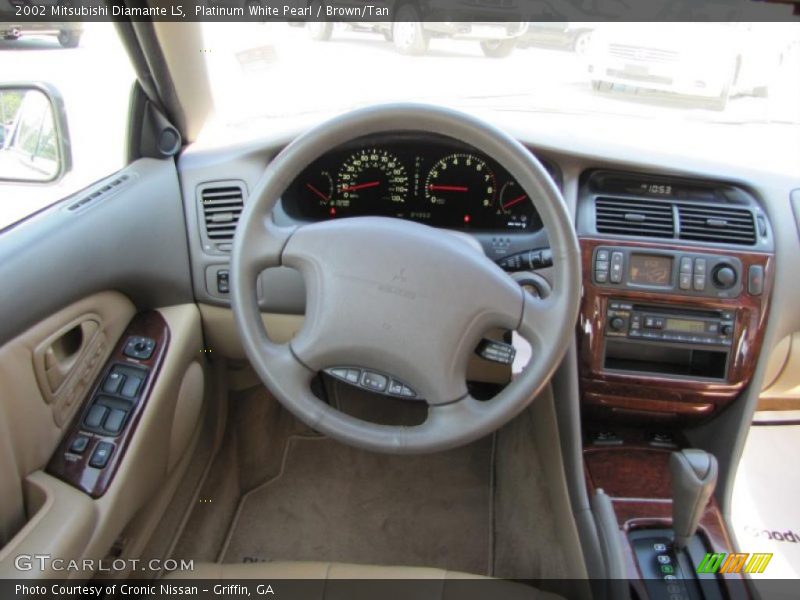 Platinum White Pearl / Brown/Tan 2002 Mitsubishi Diamante LS