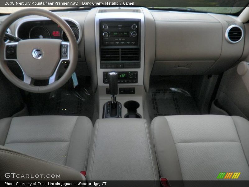 Dark Cherry Metallic / Camel 2008 Mercury Mountaineer Premier AWD